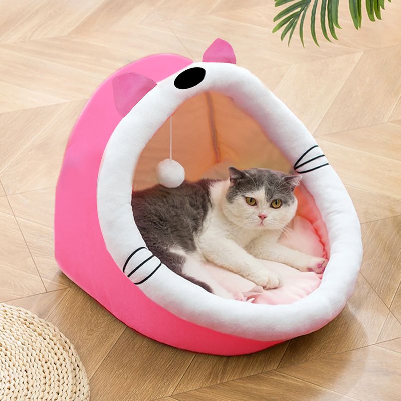 Cama gato rosa hot sale