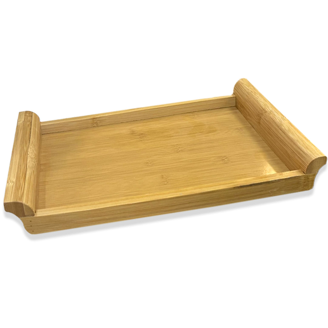 Bandeja De Bambú Natural Con Diseño De Gato - Para Servir Aperitivos, Frutas O Desayuno - JB Home Collection S-4572