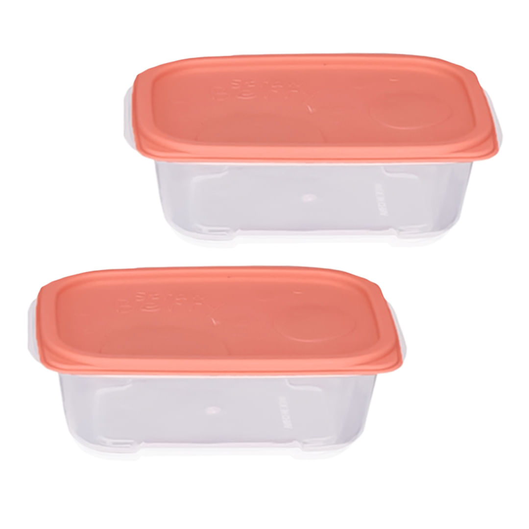 Set 2 Envases Rectangular almacenamiento de alimentos 26 cm Rosa
