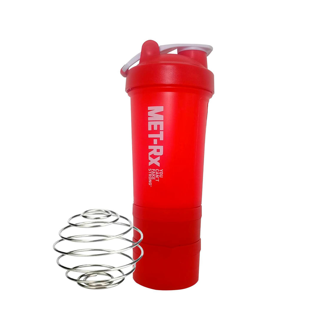 Vaso Shaker Acero Inoxidable Shaker Gym Proteina Rojo