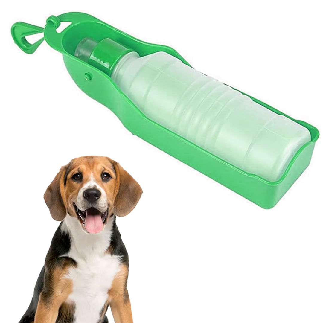 Bebedero de Paseo Botella 200 ml Mascotas Verde