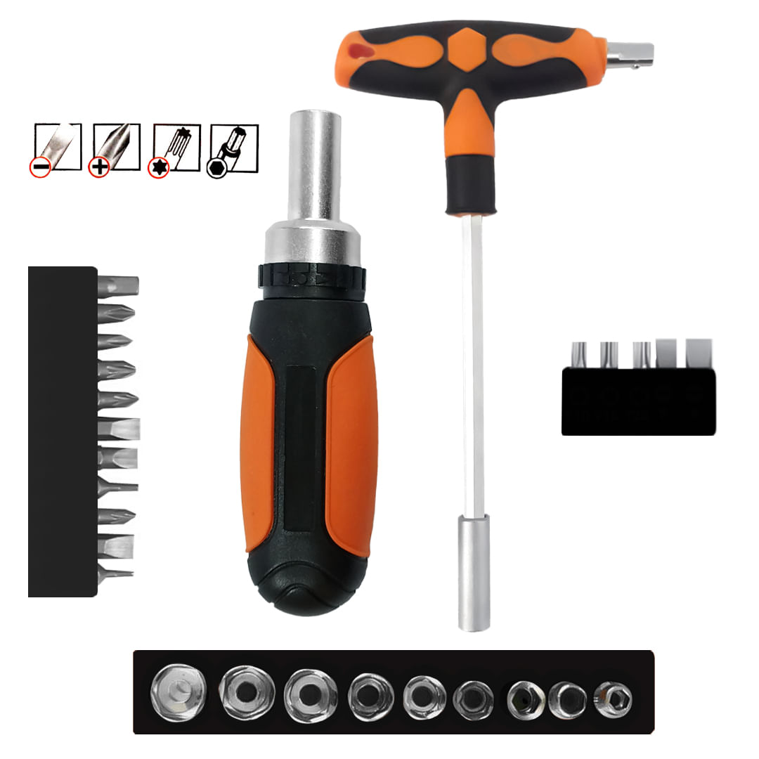 Set Destornillador Reversible kmt Tools 28Pza