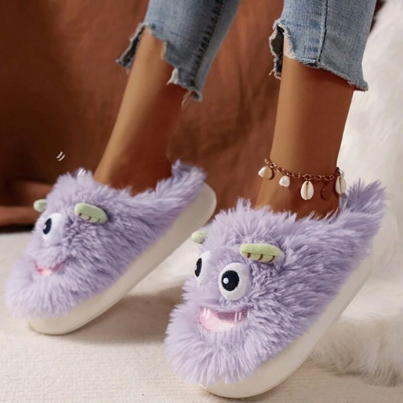 Pantuflas Cerradas Chinelas De Mujer Invierno Zapatillas De Felpa
