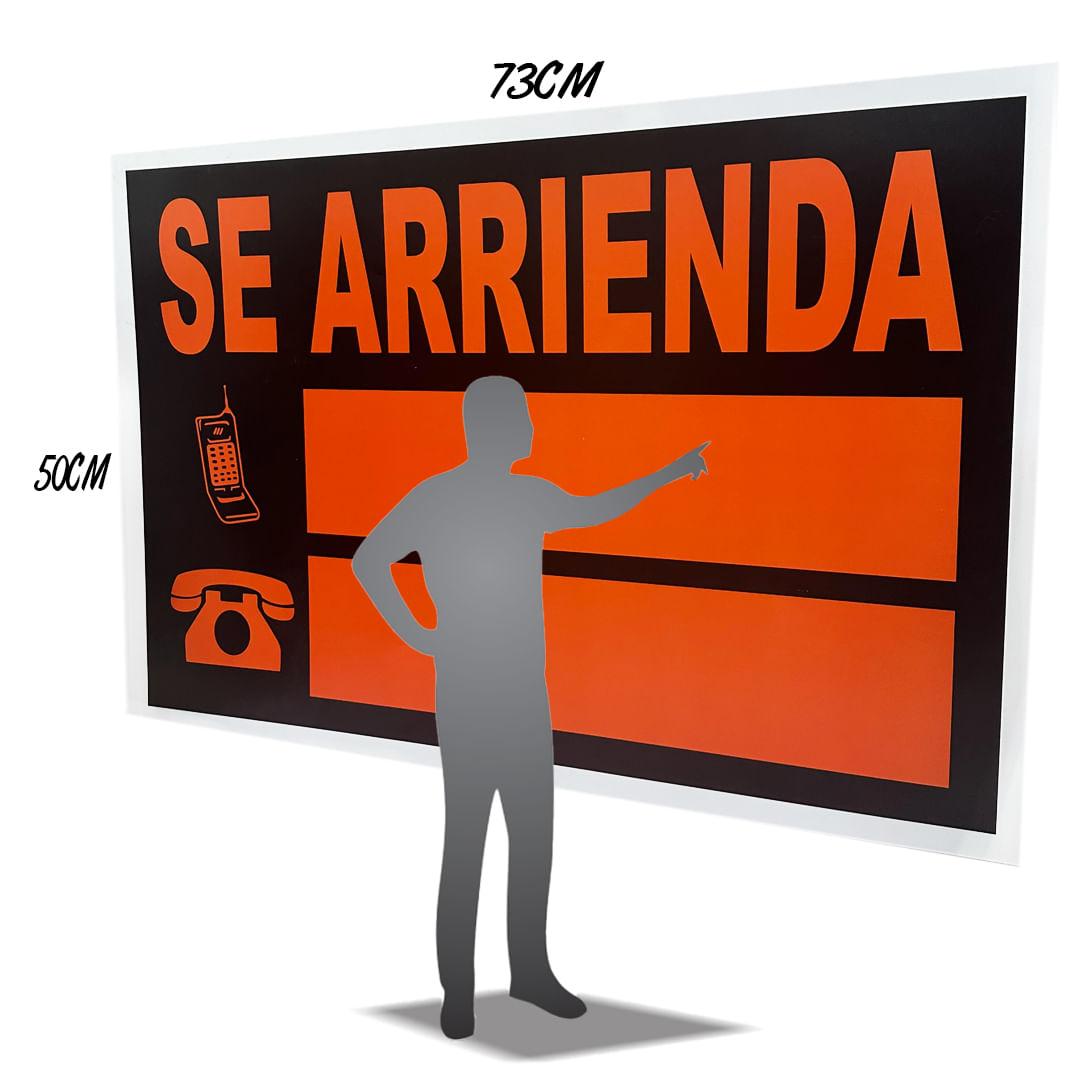 Cartel Anuncio SE ARRIENDA 73x50 cm