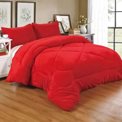 Cobertor Cubrecama Plumón 250x230cm Rojo G108