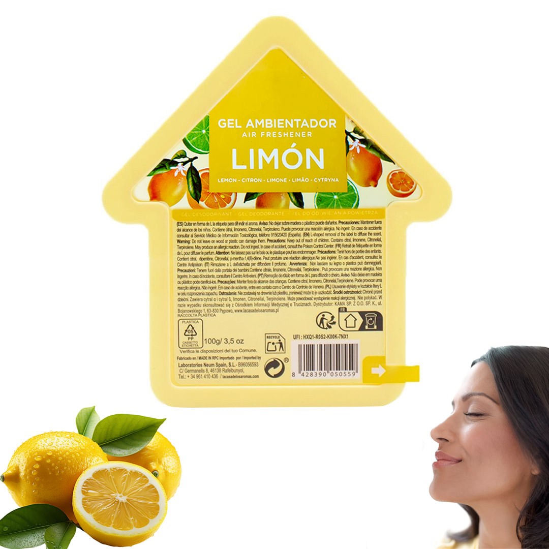 Aromatizante Ambientador Gel  Esencia  Limón 100g
