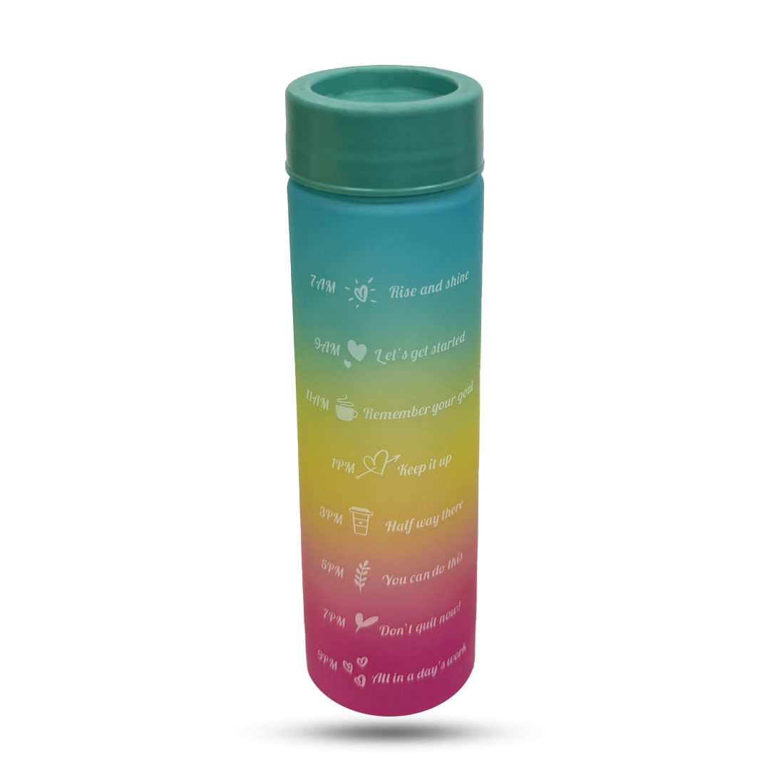 Botella de Agua Motivadora 600 ml Turquesa