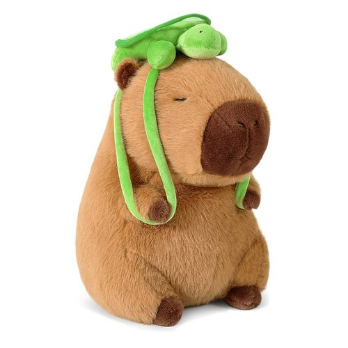 Peluche Capibara Con Mochila de Tortuga 30 cm Kawaii Niños