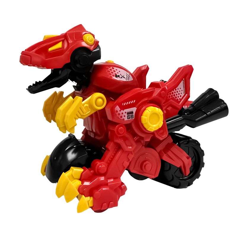 Moto Dinosaurio Transformer Rojo Juguete Niños