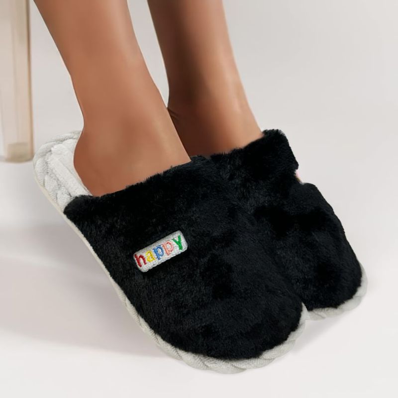 Pantuflas Invierno Mujer Besroad - Sandalias Felpa Esponjosa - Suela Antideslizante - Cálidas Y Suaves