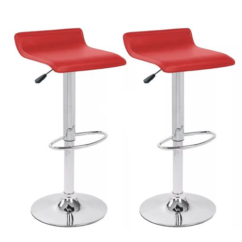 Pack 2 Sillas Pisos Taburetes Bar Rojo Eco Cuero