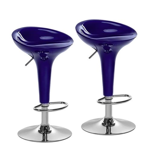 Pack 2 Sillas Pisos Taburetes Bar  Acrílico  Azul Oscuro