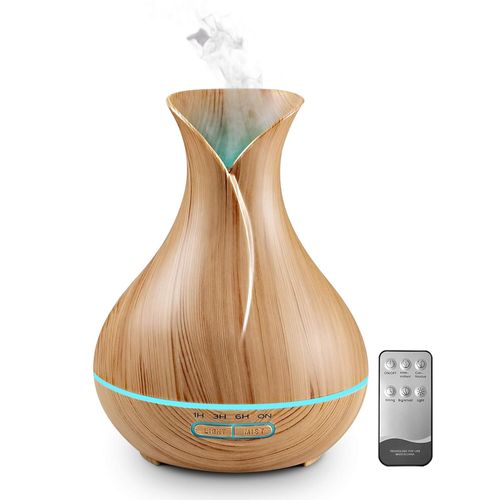 Humidificador Difusor de Aromas Capacidad 500 ml Led Rgb Diseño Madera