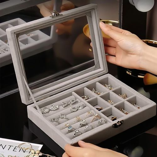 Organizador Joyero Accesorios Rectangular Gris