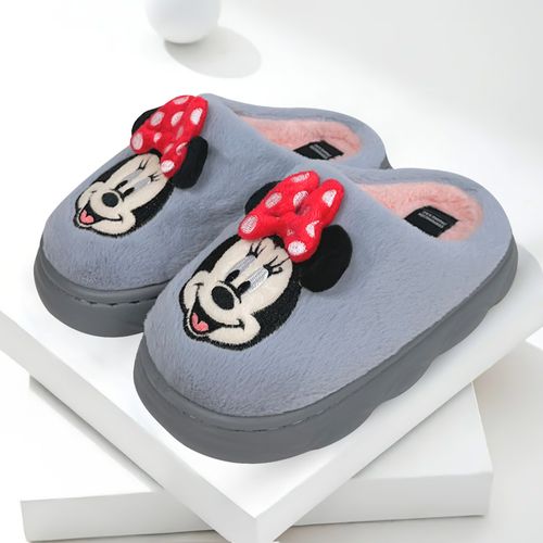 Pantuflas Infantil Diseño 3D Minnie Mouse Disney Grey Talla 28-29