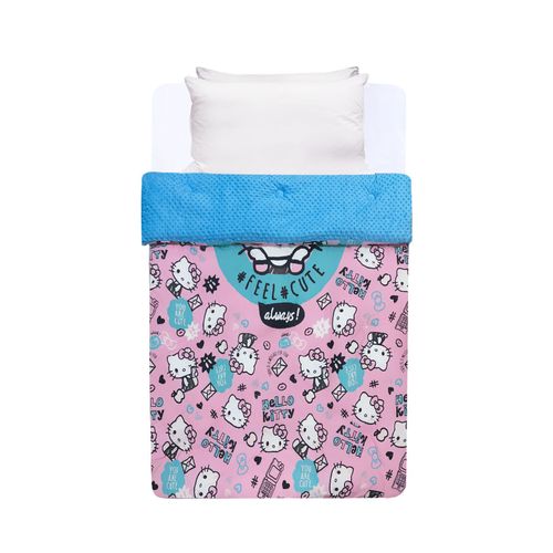Plumón 1.5 Plazas Microfibra Hello Kitty Rosa Sanrio