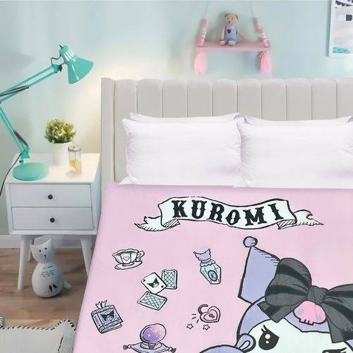 Plumón 1.5 Plazas Microfibra Kuromi Lila Sanrio