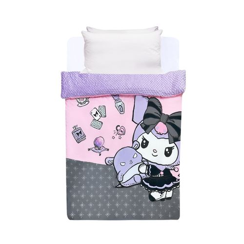 Plumón 1.5 Plazas Microfibra Kuromi Lila Sanrio