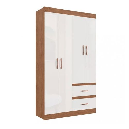 Ropero Closet 4 Puertas 2 Cajones Dallas Off White/ Nogueira