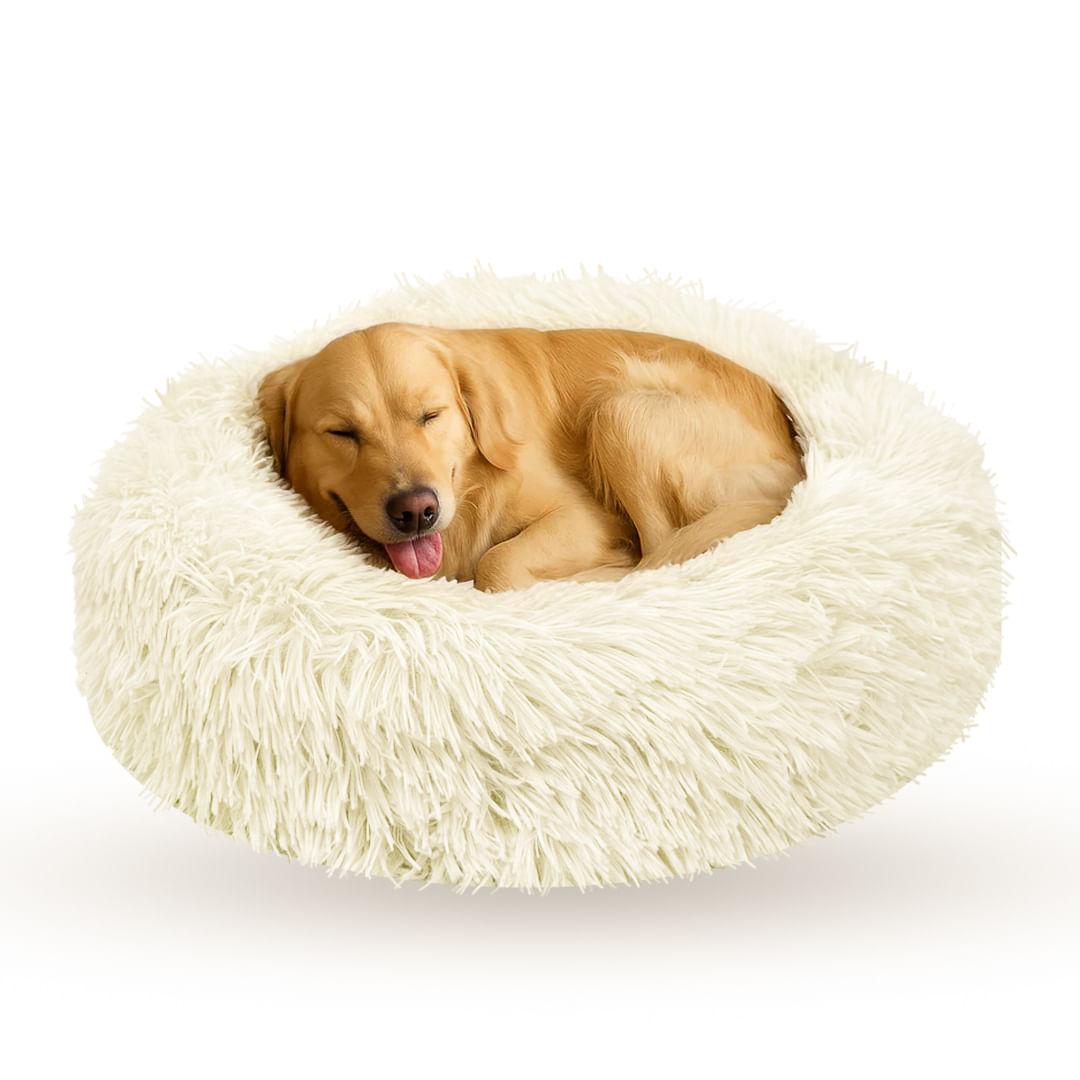 Cama Antiestrés Para Mascotas Talla L Crema