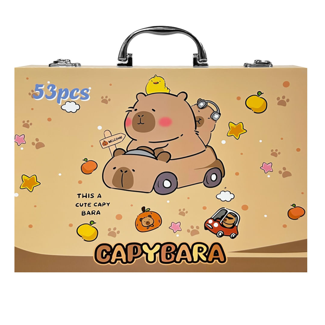Maleta Set de Arte y Dibujo 53 Pza Capibara Auto