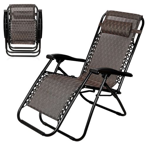 Silla Reposera Plegable Playa Camping Café Oscuro