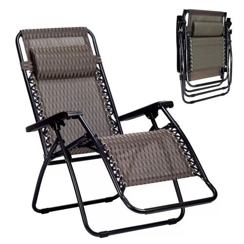 Silla Reposera Plegable Playa Camping Café Oscuro
