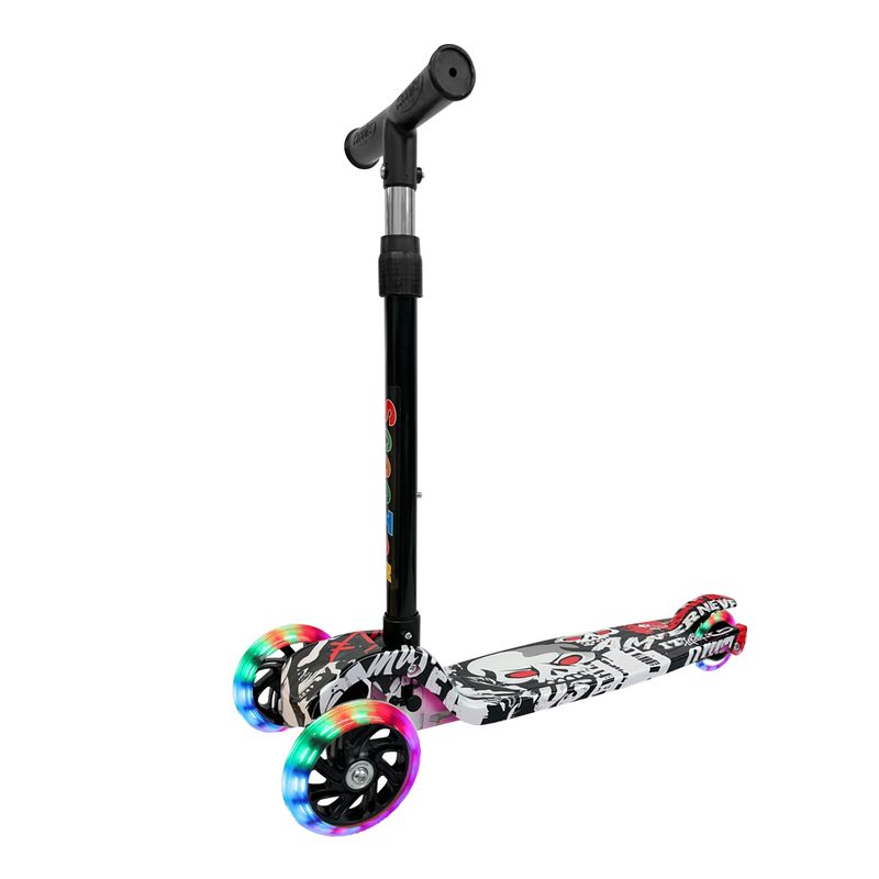 Scooter Monopatín Ajustable Luz LED Ruedas Diseño Graffiti
