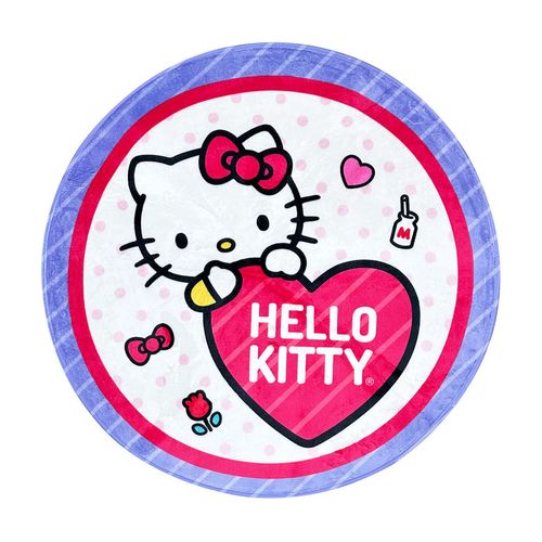 Alfombra Infantil Bajada de Cama Diseño Hello Kitty 80x80 cm Rosa Violeta