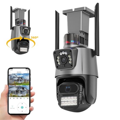 Cámara Vigilancia IP Dual Lente 6 MP Wifi Exterior Vision Nocturna