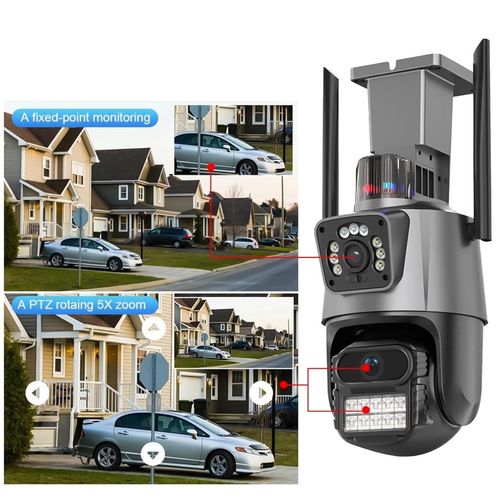 Cámara Vigilancia IP Dual Lente 6 MP Wifi Exterior Vision Nocturna