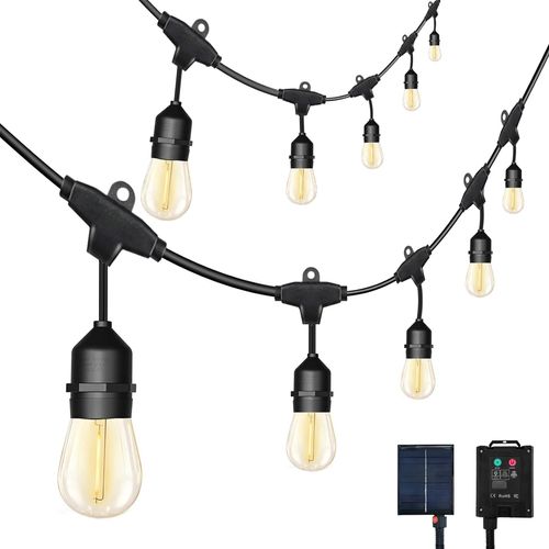 Guirnalda LED Solar 10 Ampolletas Luz Cálida 9.80m