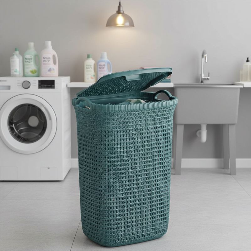Cesto Canasto para Ropa Khipu Reyplast 60 Lts con Tapa