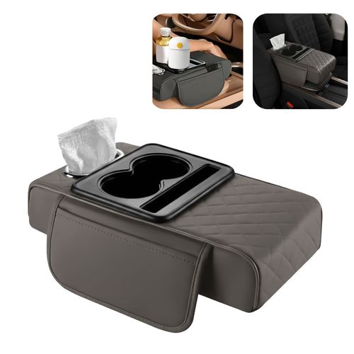 Apoyabrazos Para Autos Multifuncional Comfort Gris