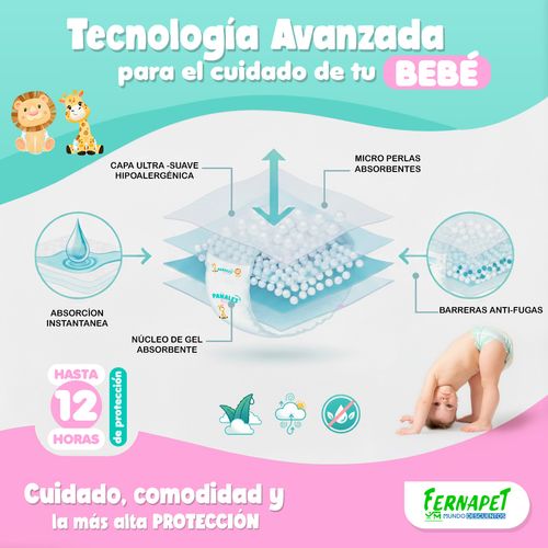 Pañales Premium Para Bebé Fernapet 30 Unidades Talla XL