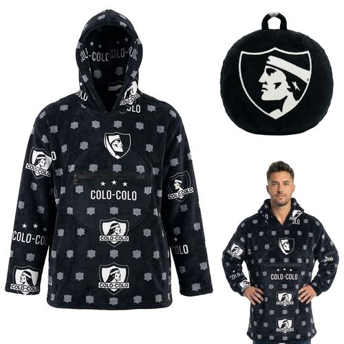 Poncho Polerón Cojín Adulto Colo-Colo Talla Única