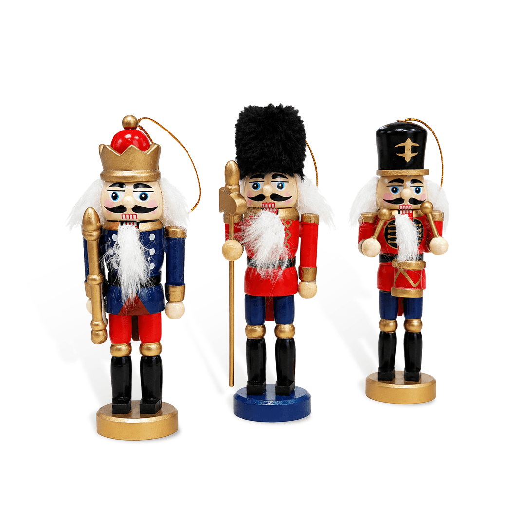 Pack 4 Cascanueces Pequeños Madera Soldado 13cm Navidad