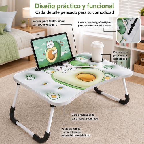 Mesa Plegable Multifuncional Infantil Notebook Diseño Palta