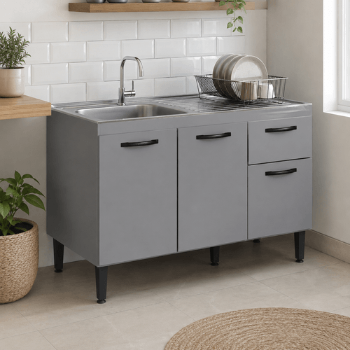 Mueble Cocina Lavaplatos 120cm Gris