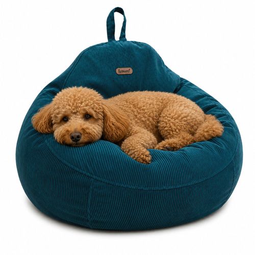Cama Puff Acolchada para Mascotas 42cm Verde