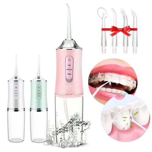 Irrigador Bucal Portátil Limpieza Dental Recargable Rosa