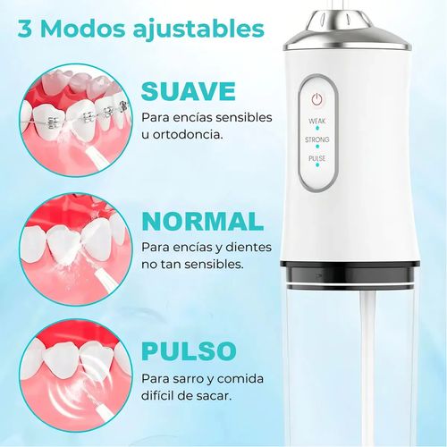 Irrigador Bucal Portátil Limpieza Dental Recargable Rosa