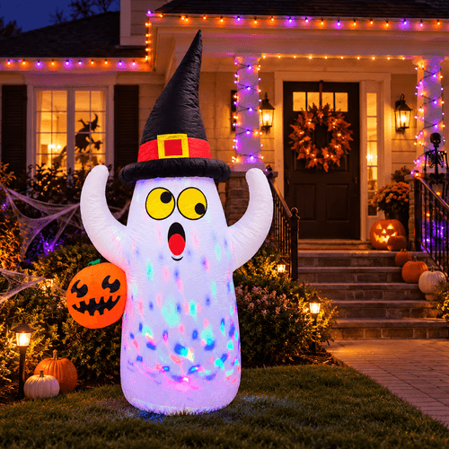 Fantasma Inflable Luz Multicolor Decorativo Halloween 150cm